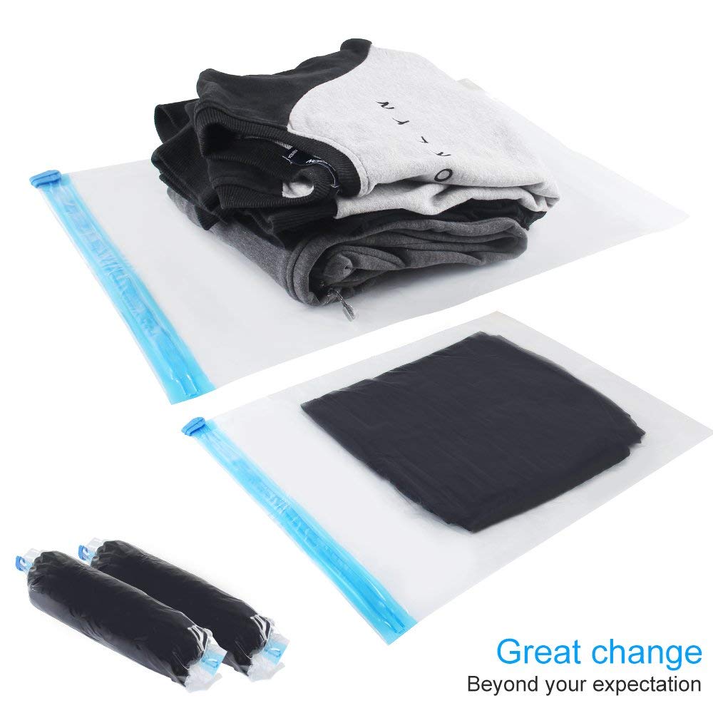 Travel Roll-Up Compression Bags, Reusable Vacuum Storage Bag Luggage Bag, Roll-Up Compression, No Need Air Pump