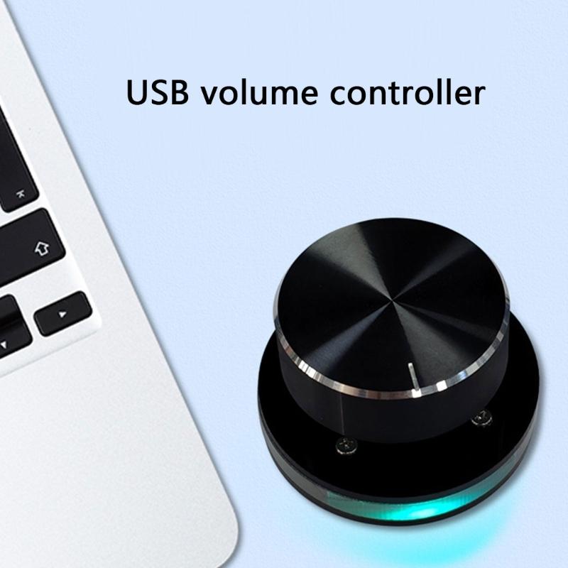 Plug-and-Play Anpassbarer USB-Lautstärkeregler Multimedia-Lautstärkeregler USB-Soundsteuerung mit Stummschaltungsfunktion ARGB-Beleuchtung