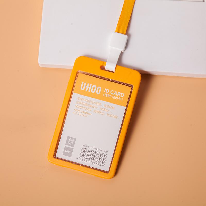 Youhe Double-Sided Transparent ID Card Holder with Lanyard and Flip Cover