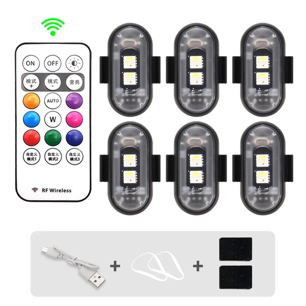 Auto Motorrad RGB LED Stroboskop Lichter 8 Farben LED Blitz Position Kabelloses Licht Flugzeug Flugzeug Hubschrauber Warnlichter