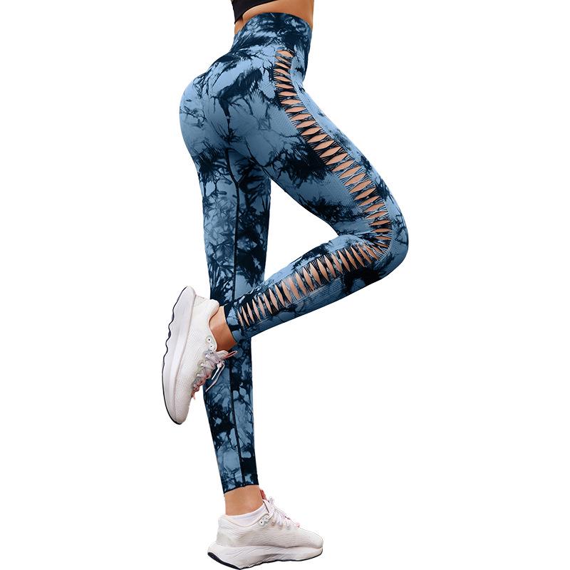 High Waist Hollow Out Yoga Pants – Seamless, Breathable Peach Lift Leggings for Women