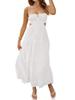 Abito Lungo Estivo Boho da Donna con Spalline Sottili, Taglio Laterale, Schiena Scoperta