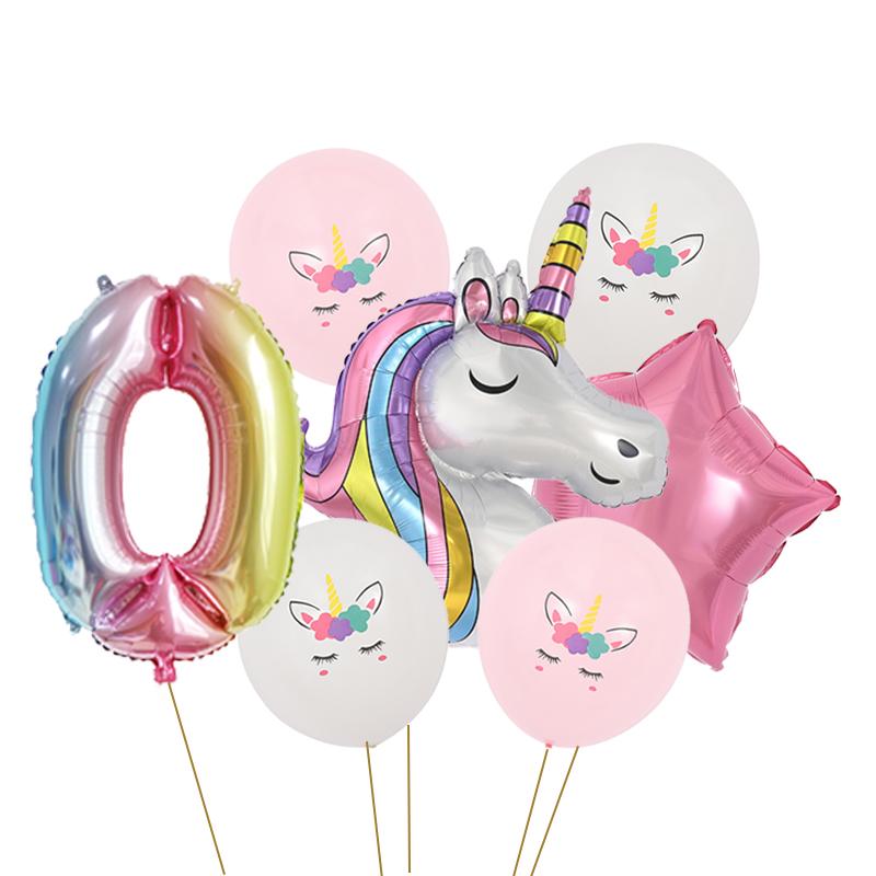 147Pcs Unicorn Birthday Balloons Arch Garland Kit Happy Birthday Banner for Girls Unicorn Birthday Party Decorations Baby Shower