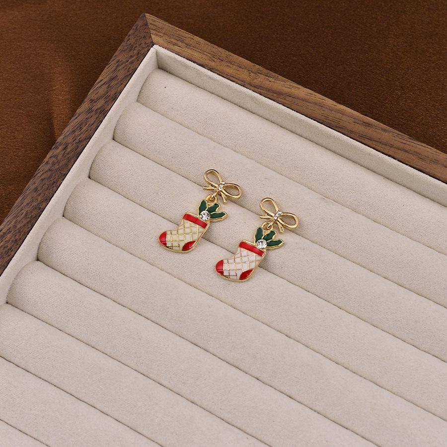 Japanese & Korean Christmas Bow Earrings - Cute Candy Cane, Snowflake, and Tree Designs