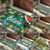 Christmas Themed Door Mat Merry Christmas Reindeer Snowflake Pattern Non Slip Rug For Front Door Entryway Christmas Party Decor