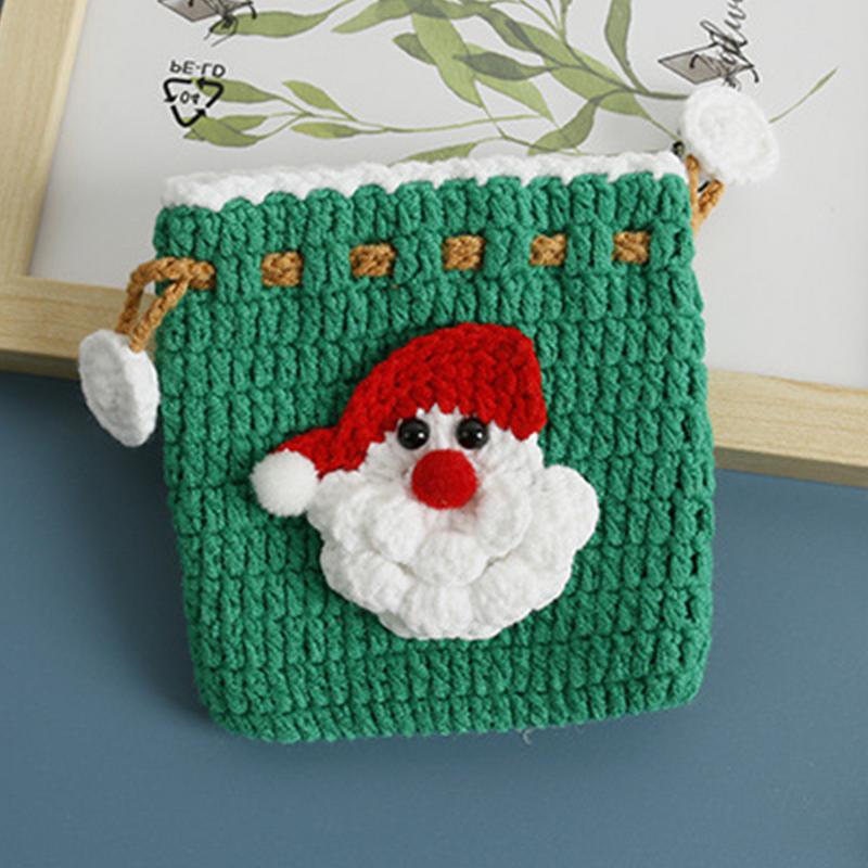 Coin Purse Christmas Drawstring Crochet Wallet Change Purse For Change Money Cash Jewelry Lipstick Earbuds Shopping
