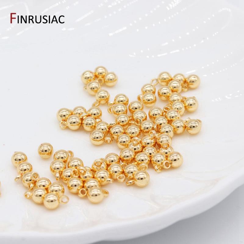 20PCS/lot 3mm/4mm/5mm 14K Gold Plated Charms Pendants for Necklace Bracelet Jewelry Making Charm DIY Fittings