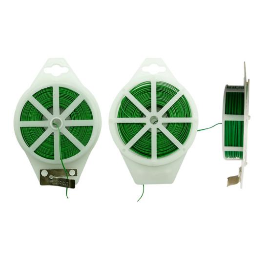 Garden Twist Tie with Built-in Cutter Rustproof Green Coated Plant Twine Wires for Gardening Flexible Reusable Tomatoes Support Ties for Indoor