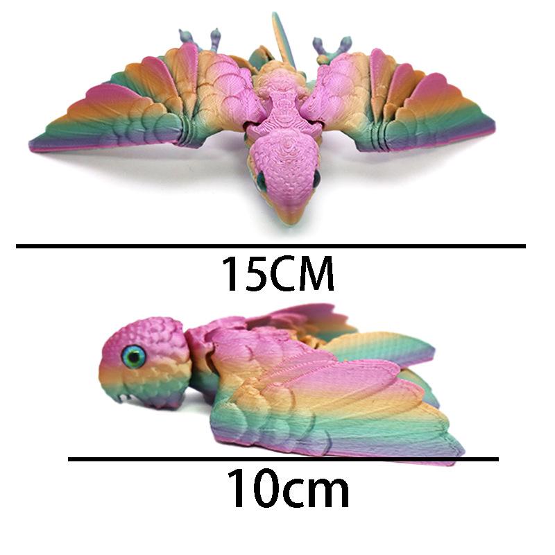 3D Printing Parrot Figures Multi-Joint Movable Simulation Animal Movement Model for Home Accessories Kids Gift Room Decoration