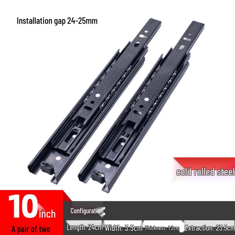 35in Wide X 12in Thick Black Cold-Rolled Steel Coffee Table with Drawer Slides and Three-Section Rail