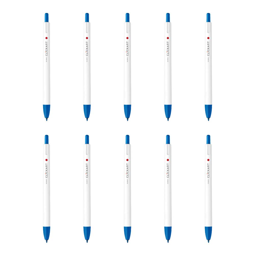 Zebra Clickart Pale 10 Water-Based Pen, Blue, Pens, B-WYSS22-PB