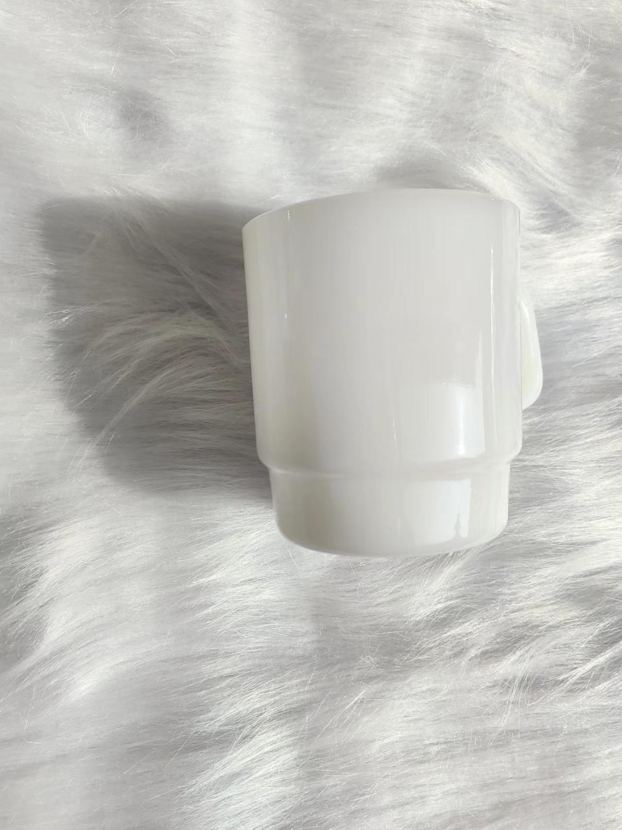 

Vintage Jade Green Milk Glass Coffee Mug American Retro Stackable Cup 201-300ml