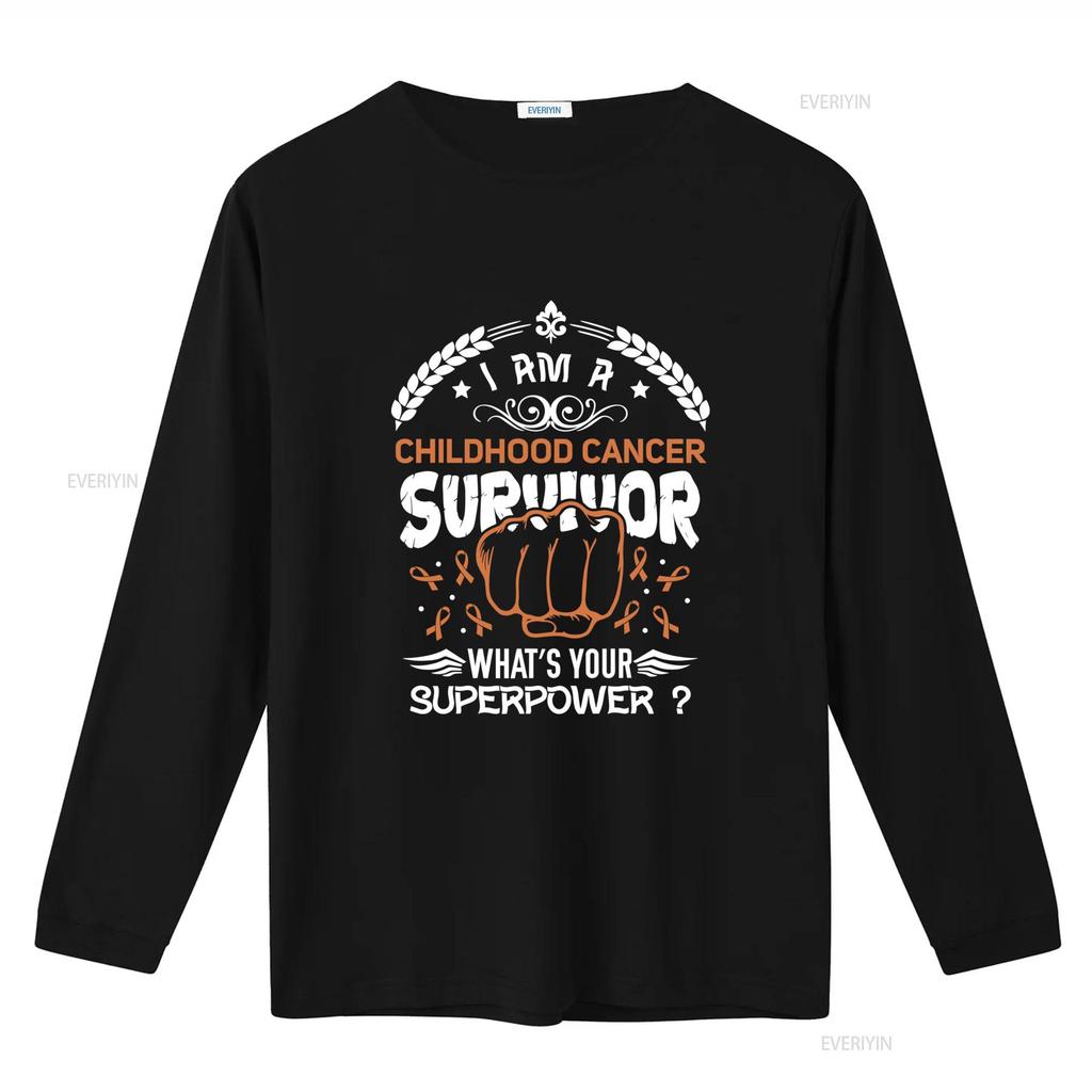 Childhood Cancer Survivor T Shirt Comfortable Made In USA S 5XL Whats Your Superpower Vintage Washed Streetwear Stretched