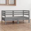 Vidaxl 2-Seater Garden Sofa, Grey, Solid Pine Wood