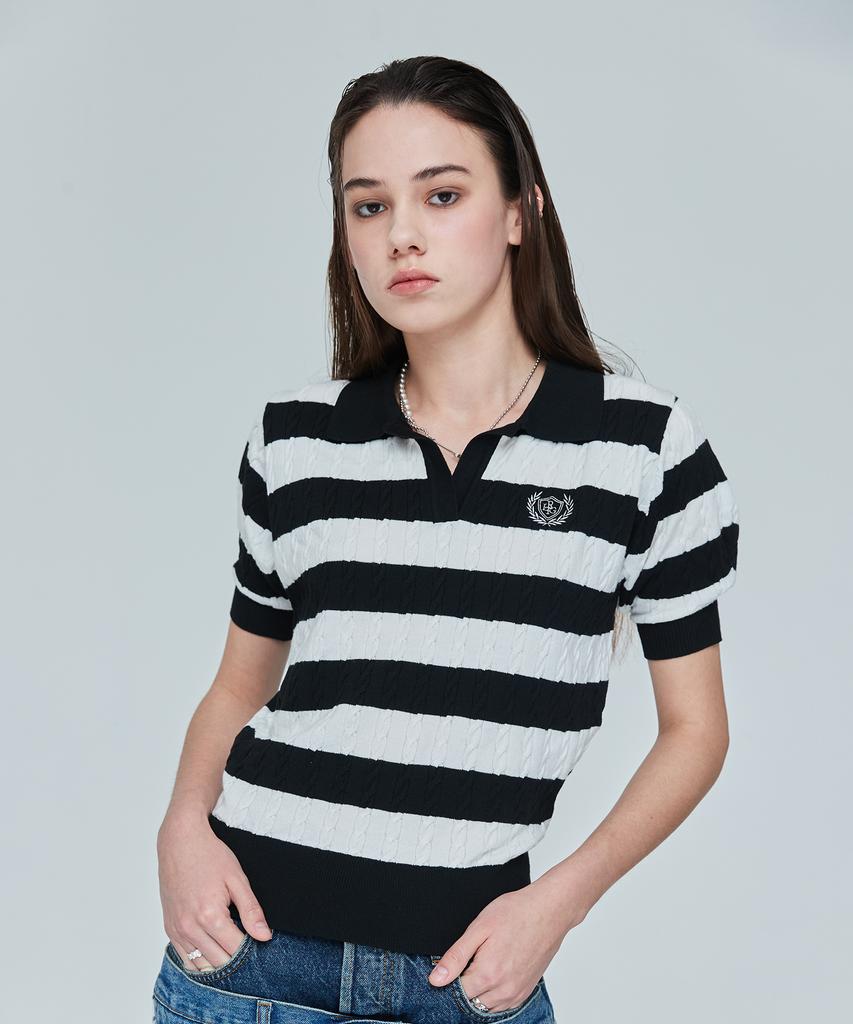 LARTIGENT L10 Stripe Puff Knit(Black)