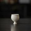 Ivory White Ceramic Stem Cup Song Dynasty Style for Tea Sake Small Bowl High Foot Chinese Antique Home Use Gift