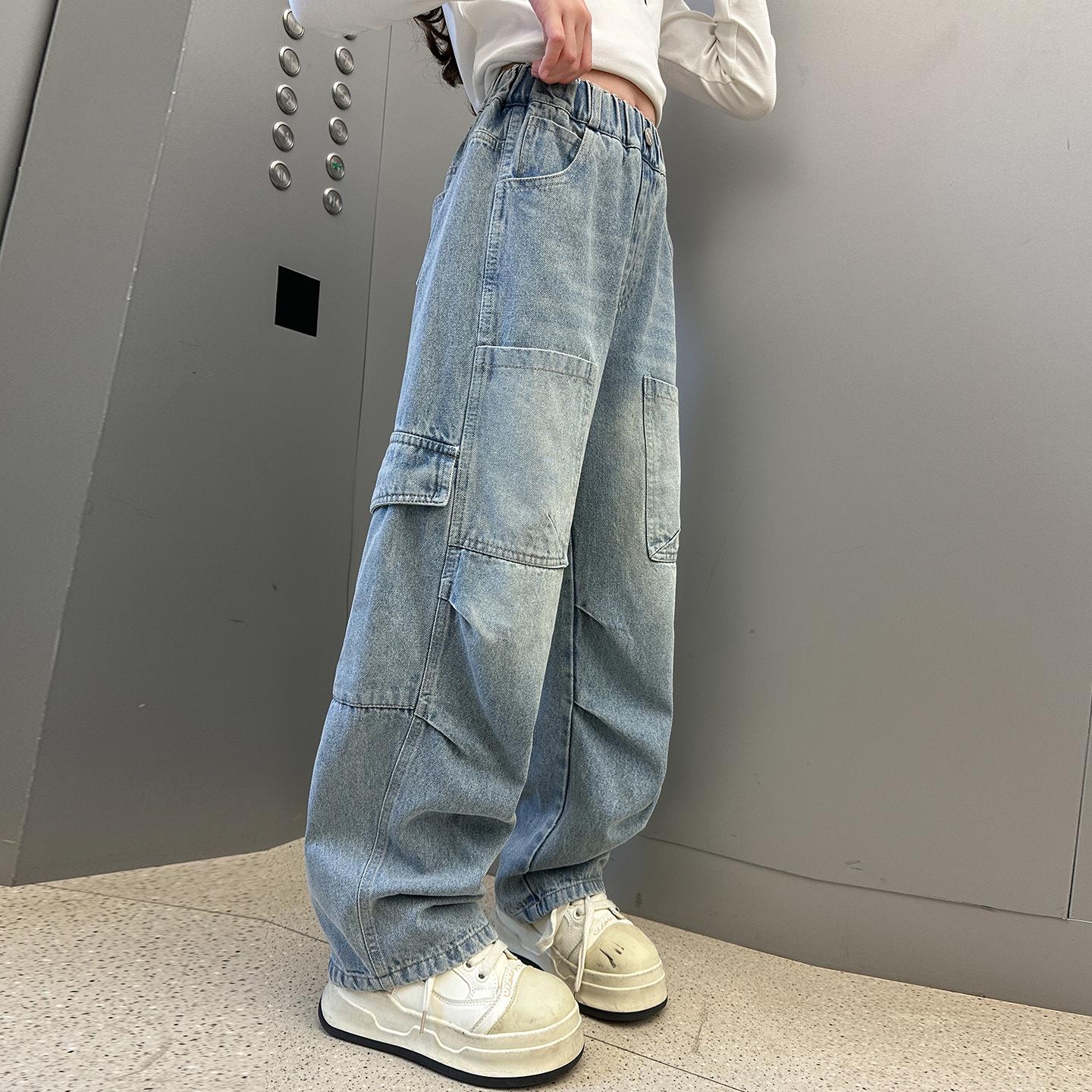 

Girls Wide-Leg Autumn Jeans - 2025 New Collection for Kids 170 cm