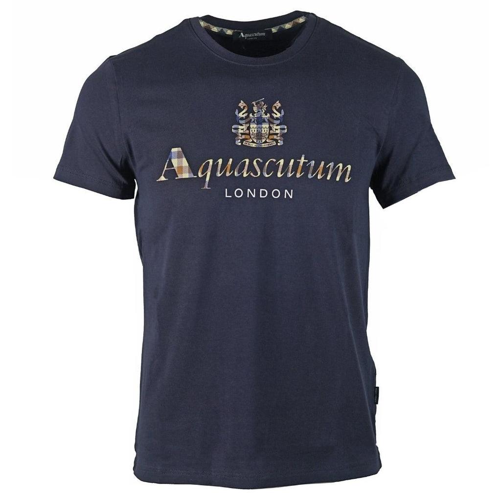 Aquascutum Mens Logo Cotton Blend Short-Sleeved T-Shirt