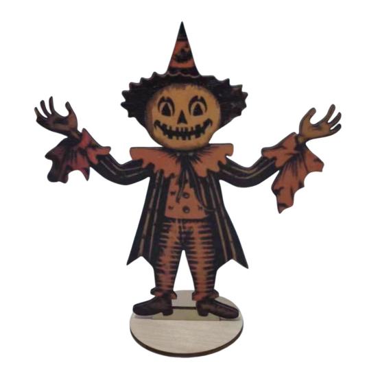 Yousheng 1/6Pcs Halloween Pumpkin Man Bunting Spooky Rustic Wooden Pumpkin Man Hanging Garland Table Sign Festival Ornament Decoration