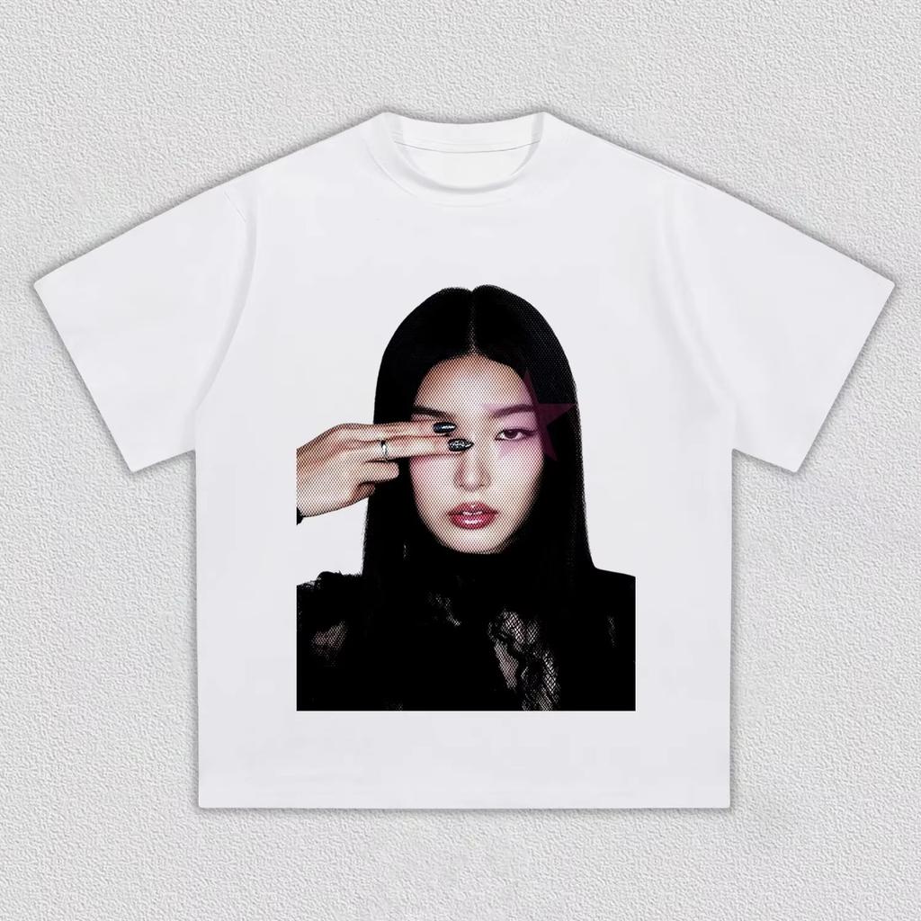 Summer Portrait Pattern Printed Pure Cotton Tshirt For Unisex And Unisex Fashionable Pure Cotton Tshirt Versatile Casual Wear