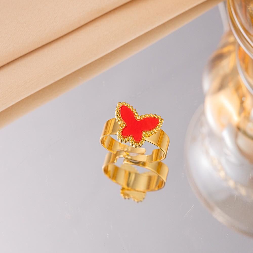 Butterfly Ring - Adjustable Open Ring - High-end Luxury Four-leaf Clover Ring