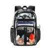 T-Pu Fabric Backpack, Male And Female Students Schoolbag, Adult Backpack, Trendy Transparent Casual Backpack