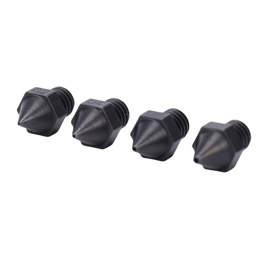 4 Pcs 3D Printer Nozzle Replacement for Raise3D 3D Printer 0.2mm 0.4mm 0.6mm 0.8mm Hardened Steel Extruder Nozzle