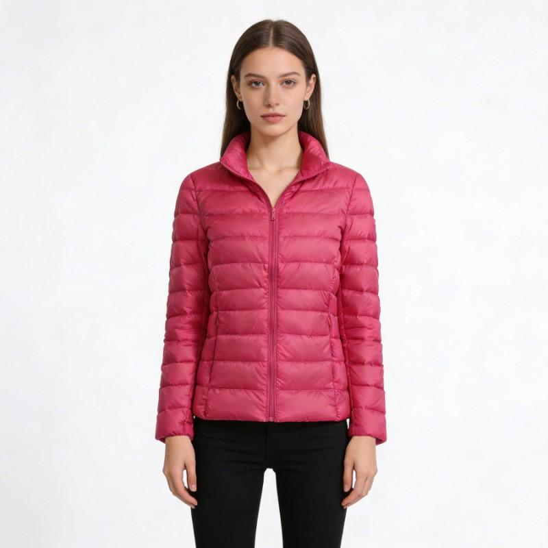 Womens Lightweight Down Jacket Winter Short Puffer Coat Stand Collar Slim Fit 7XL Duck 50% Fill Power