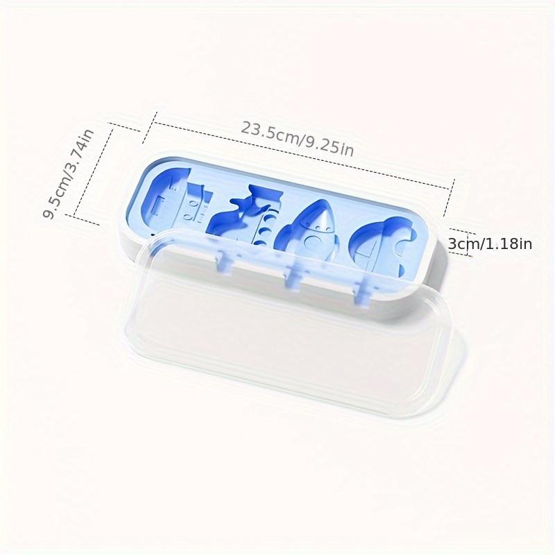 

Ice Cream Molds Food Grade Silicone Household Homemade Do Popsicle ,Ice Cream Sorbet Grinder Children s Cheese Stick Models Rocket Blue