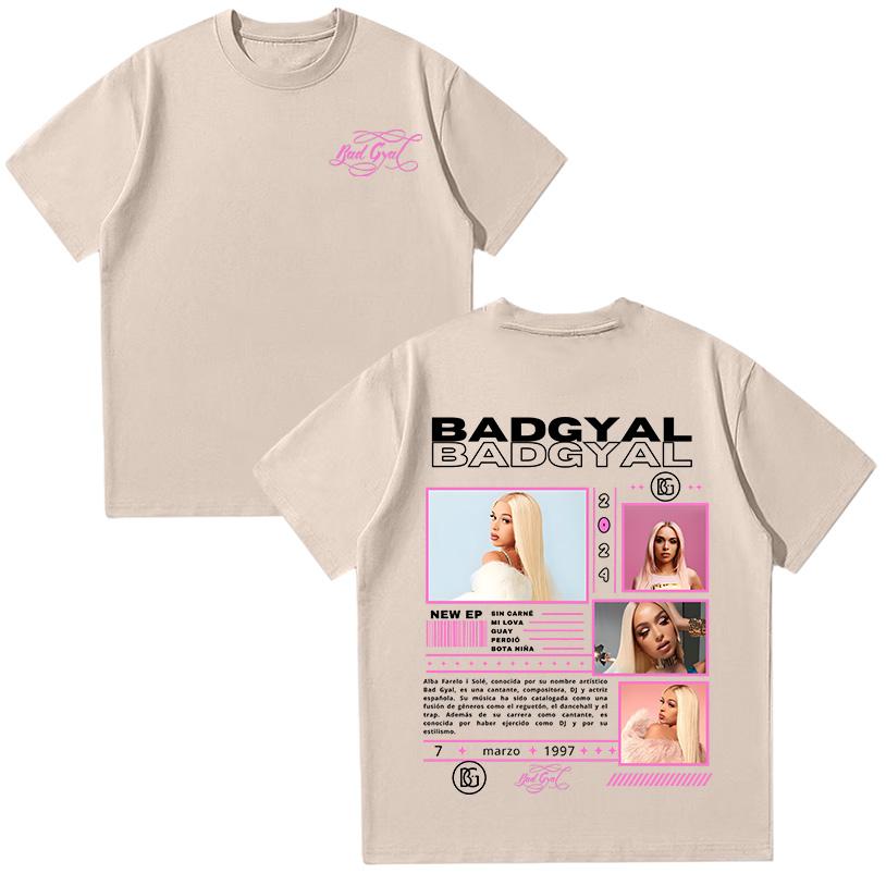 Graphic T Shirts Rapper Bad Gyal Hip Hop Tee High Quality Cotton Women Clothing Harajuku Pop Men T-shirts Casual Y2K Streetwear