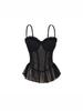 Korean Elegant Polka Dot Ruffle Camisole, Slim Fit with Chest Pads, Waist-Cinched, Flattering Lace Top for Women