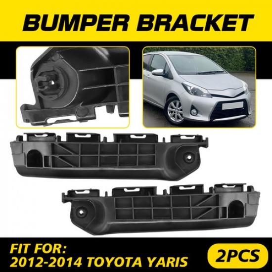 New Front Driver & Passenger Support Bumper Bracket Set For 12-14 Toyota Yaris A