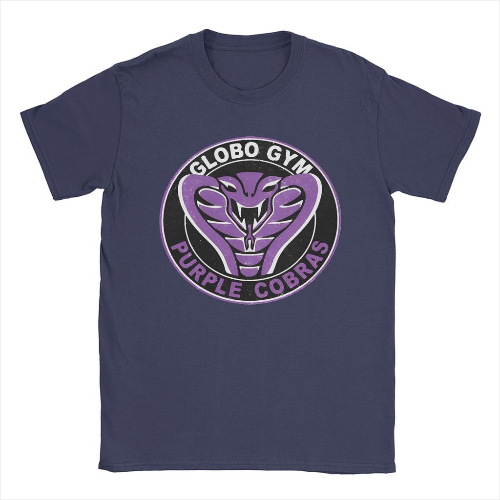Funny Globo Gym Purple Cobras Vintage Logo T-Shirts for Men O Neck Cotton T Shirts Dodgeball Movie Short Sleeve Tee New Merch