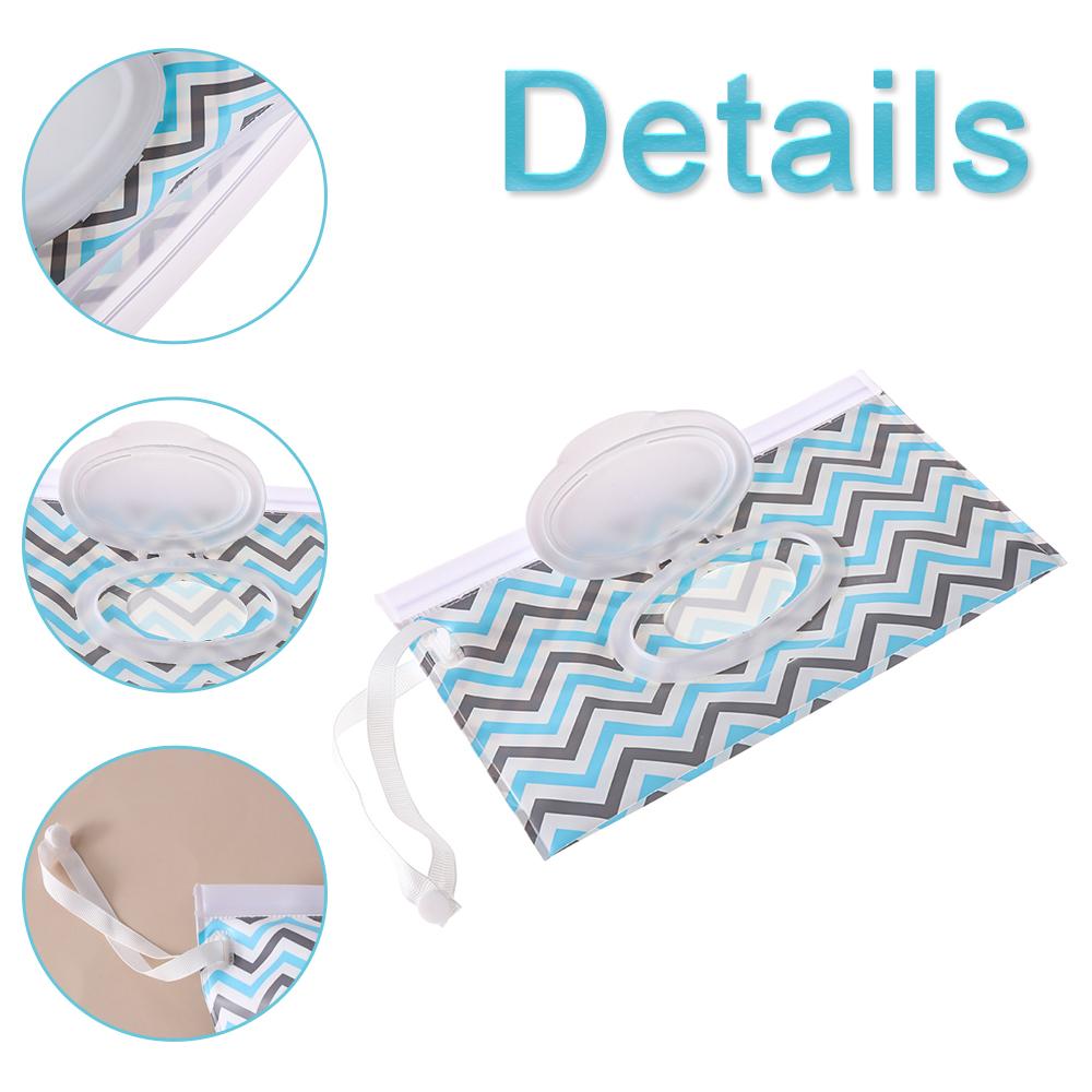 1PC Umweltfreundliche Feuchttücher-Tasche Baby-Feuchttücher-Box Feuchttücher-Box Reinigungstücher Ziplock-Tasche Clamshell Snap Strap Wischtuch-Container-Etui