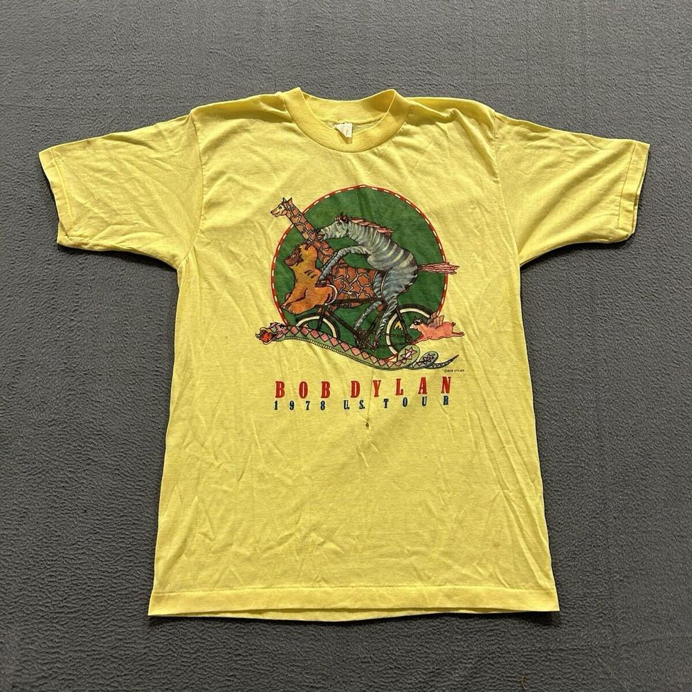 New  Bob Dylan Shirt Mens Yellow 1978 Tour Band Shirt ND699 Unisex T-Shirt XXXXL