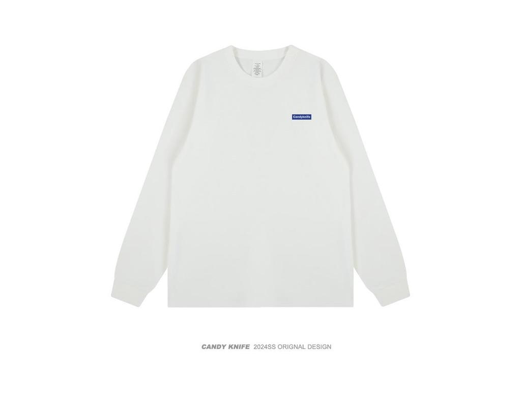 Unisex Retro Minimalist Letter Print Long Sleeve T-shirt