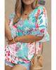 Azura Exchange Bluse mit Leoparden-Blumenmuster und Rüschenärmeln