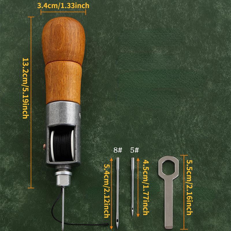 1 Set DIY Handnähmaschine Gewachster Faden für Leder Nähwerkzeug Lederhandwerk Kantenstich Gürtelstreifen Schusterwerkzeuge