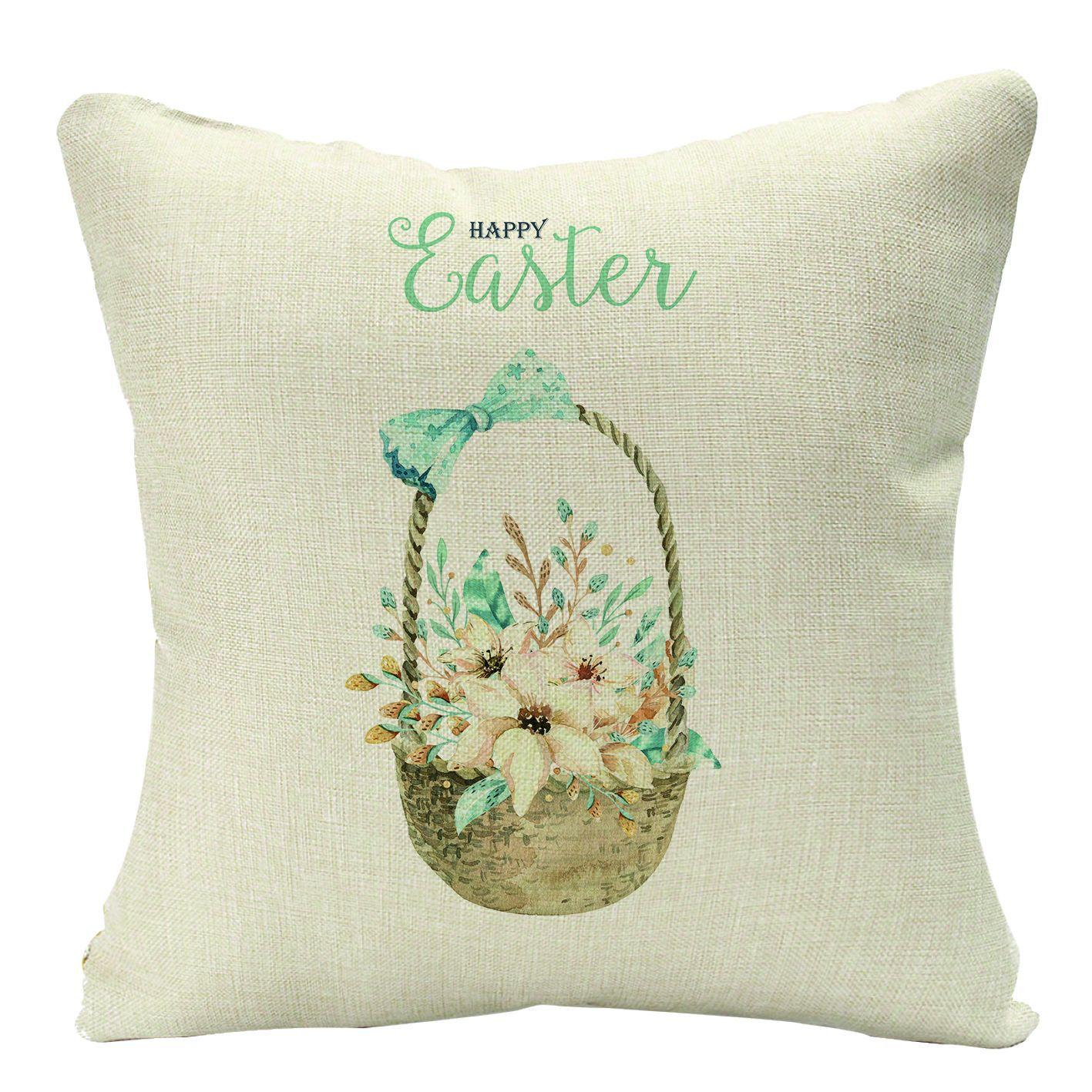 

New Easter Bunny Linen Pillow Cover Home Sofa Pillow Cushion Cover 45*45cm
