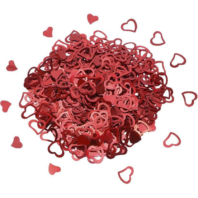 ONLYKXY 1200Pcs Love Heart Shaped Confetti, Table Wedding Decoration, Glitter Confetti for Wedding Party (Silver)