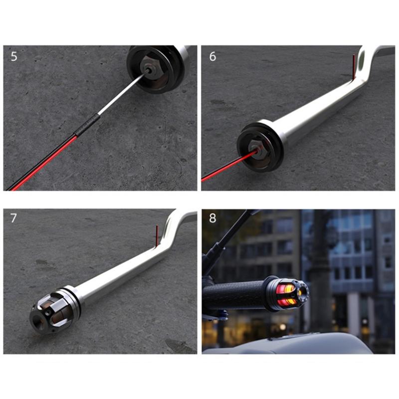 Motorcycle Scootor LED Handlebar End Turn Signal Corner Light DC12V Flasher Handle Grip Blinker Side Marker Hand Lamp 2x