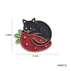 Black Cat Lapel Pin Jewelry Accessories Strawberry Brooches Pin Enamel Pin Cat Brooch Lapel Brooch