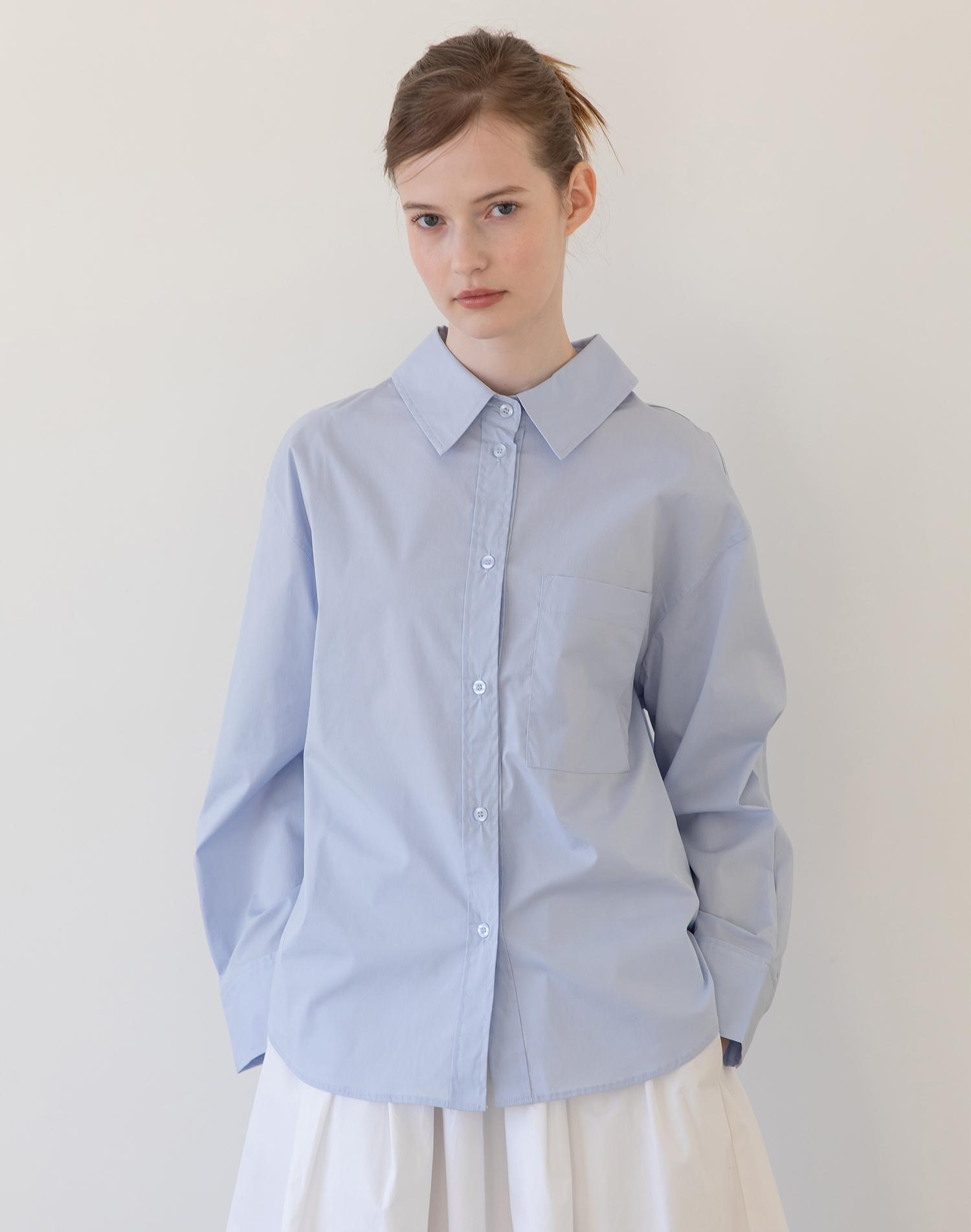 J Mark New York Overfit Slit Shirt - Blue Blue/Free