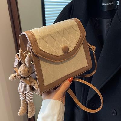 Taška s prémiovou texturou, módní všestranná taška Messenger Small Square Bag, francouzská taška na mobilní telefon pro ženy