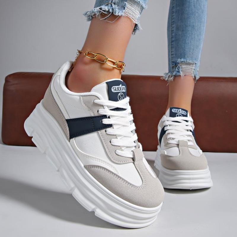 Fashion Shoes for Women Autumn Trend New Woman Flats Shoes Chunky Lace-up Soft-sole Casual Sneakers Female Vulcanized Shoe Walking Shoe