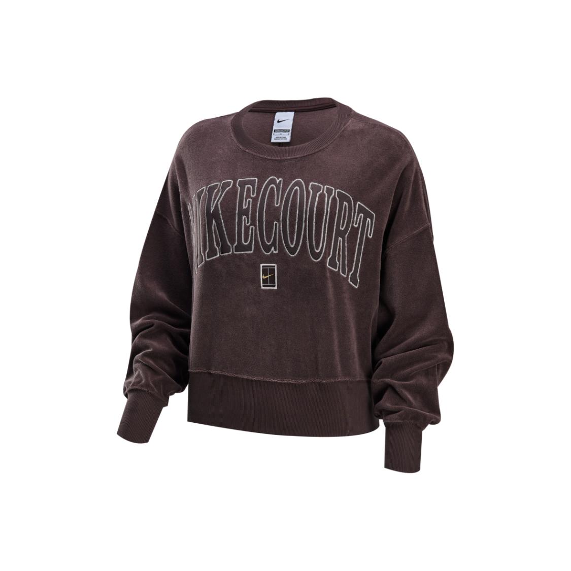 Nike Women s Loose-Fit Crew Neck Tennis Sweatshirt in Brown S