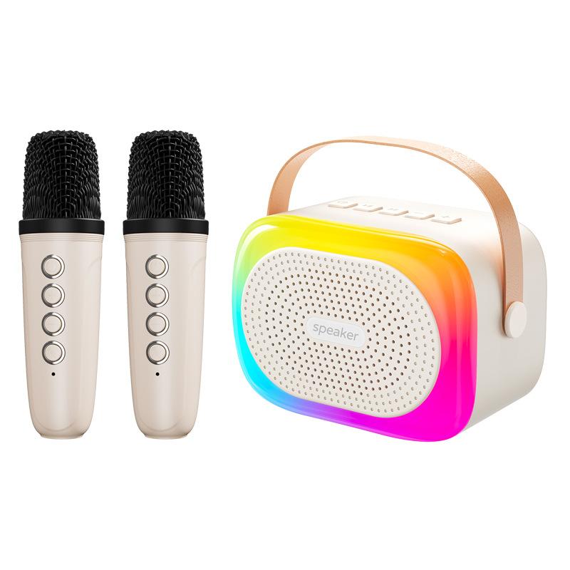 Haut-parleur Bluetooth Portable Sans Fil avec Microphone – Système Karaoké Tout-en-Un pour la Maison, l'Extérieur et le Chant (Prend en charge les basses et la carte mémoire)
