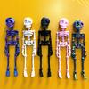 2/5Pcs 3D Printed Skeleton Refrigerator Magnet Halloween Poseable Skeleton Figurine