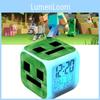 Minecraft Changing Colourful Alarm Clock With Lcd Screen Calendar For Home Use
