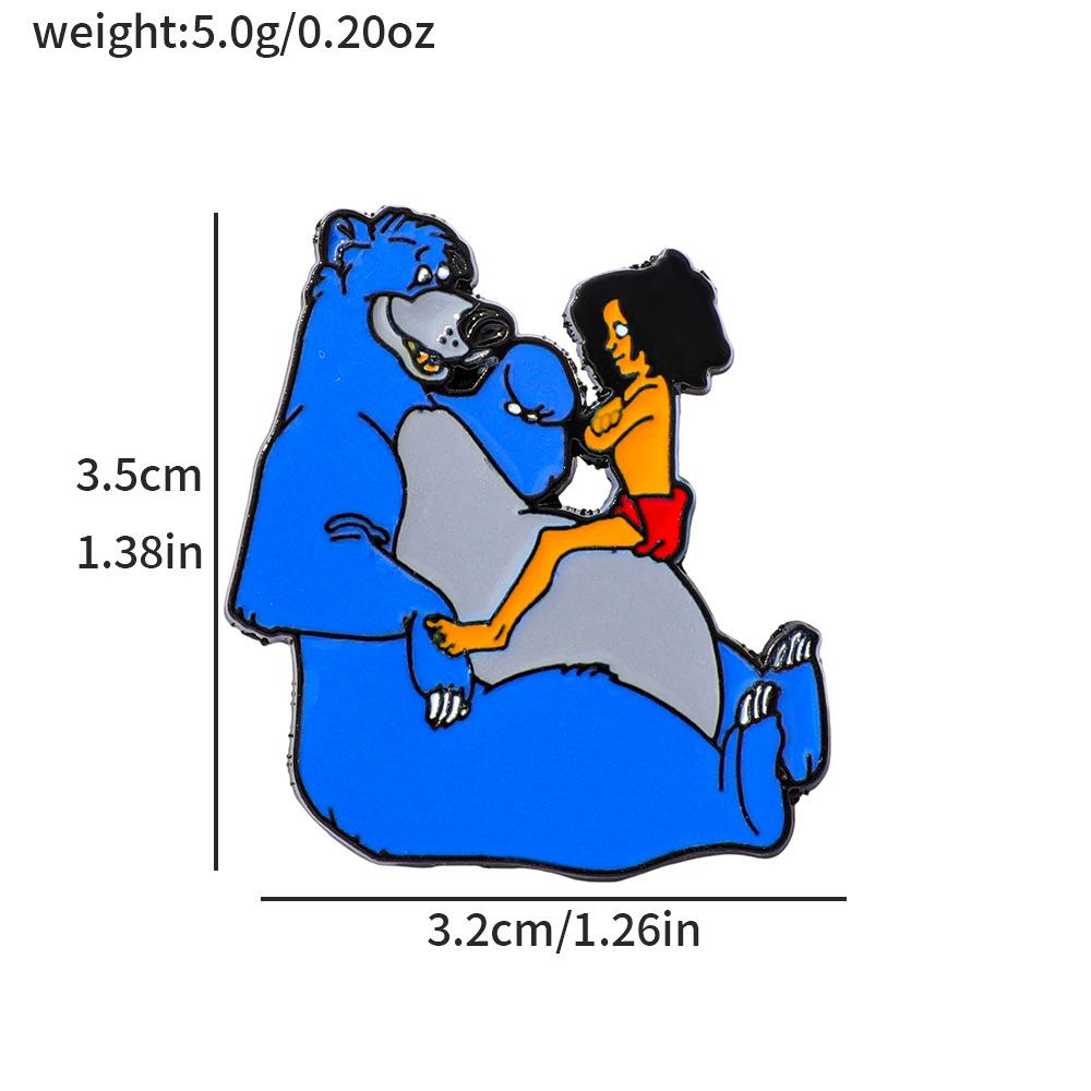 

Cute creative personality European and American film and television characters metal badge accessories chick search banner magic lamp brooch